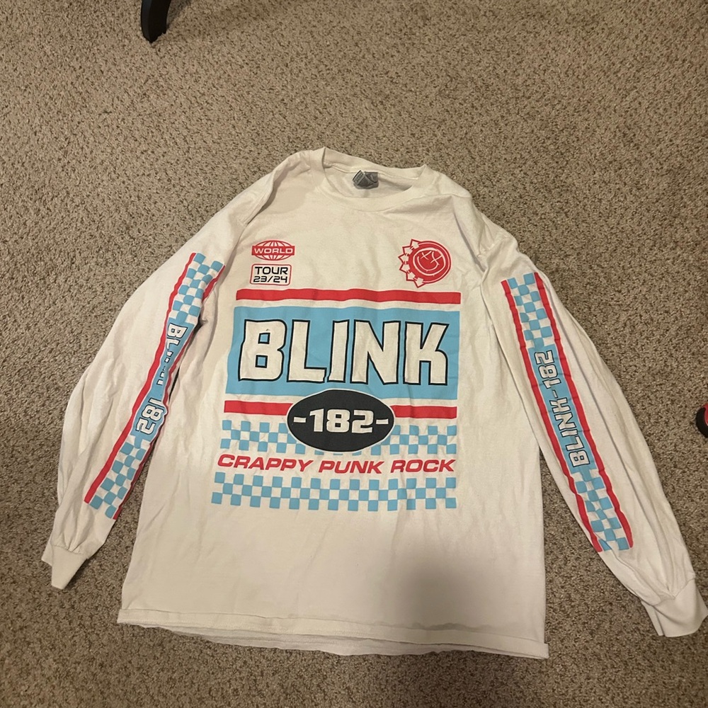 White Long Sleeve Blink 182 official tour merch